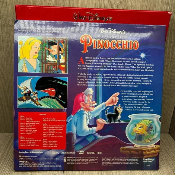 Walt Disney's Pinocchio Masterpiece Deluxe CAV LaserDisc Edition Complete Set - Picture 7 of 12